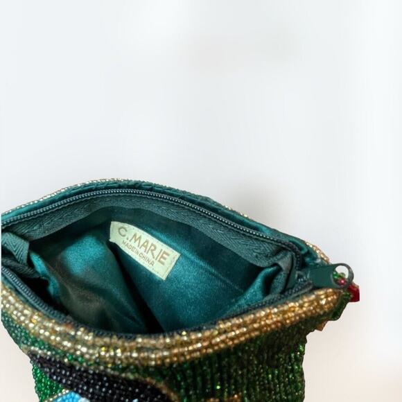 C. Marie Snowman Purse Crossbody Beaded Bag Festive Christmas Holiday Nostalgic - Picture 4 of 7